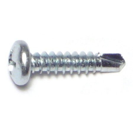 Self-Drilling Screw, #8 X 3/4 In, Zinc Plated Steel Pan Head Phillips Drive, 30 PK